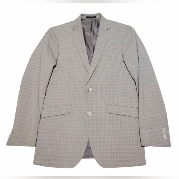 Kenneth Cole Reaction Suit Jacket Men's Size 36R Gray Plaid